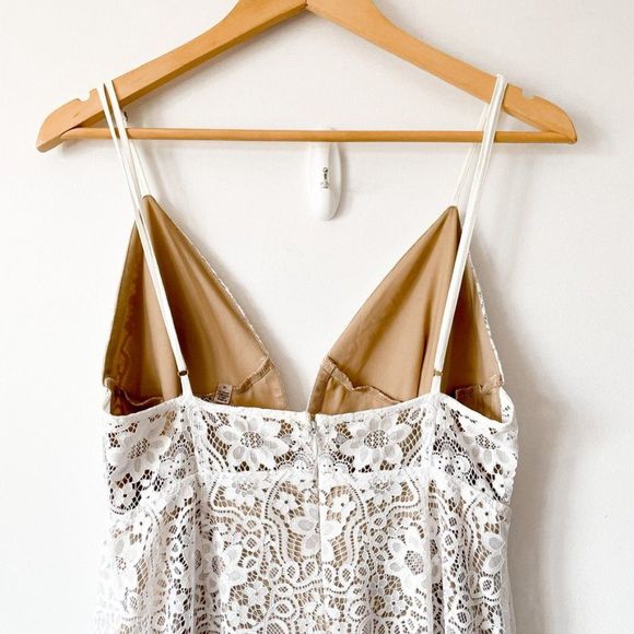 For Love & Lemons Rosemary White Lace Midi Dress Sz M - Picture 8 of 10